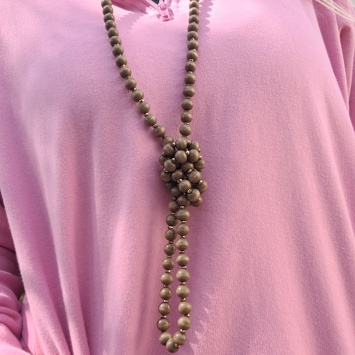 Medium Wood Beaded Necklace