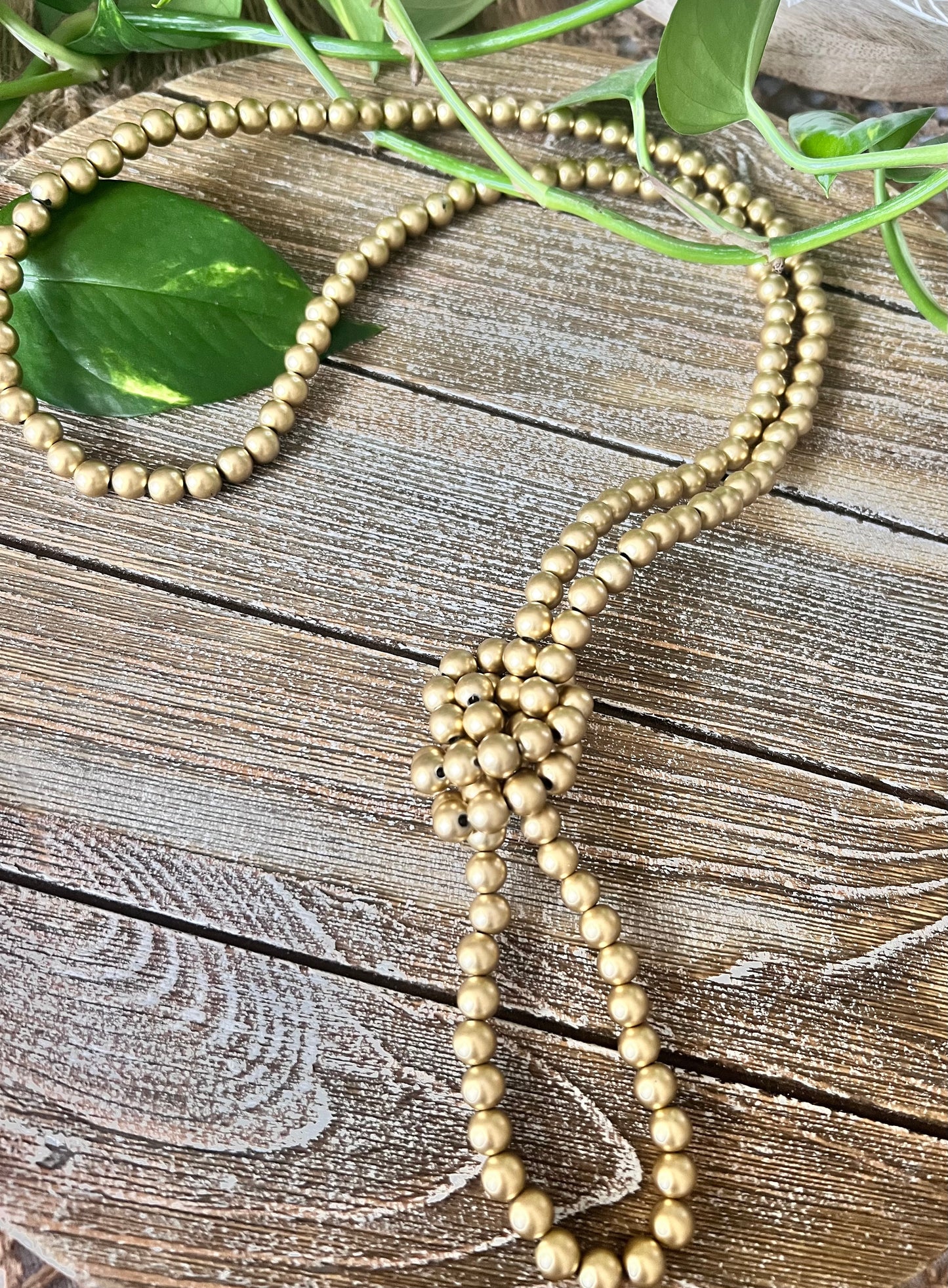 Gold long necklace