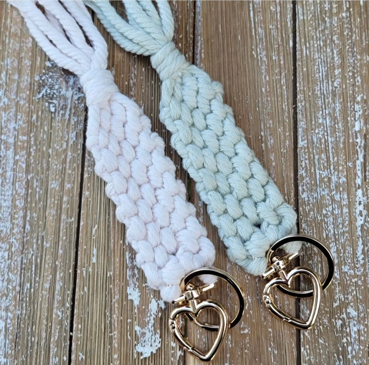 Macrame Heart Keychain