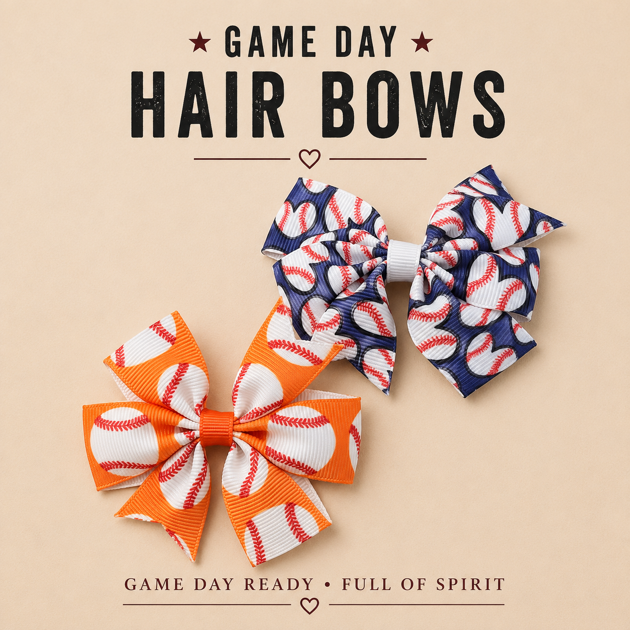 Game day Hair Bows