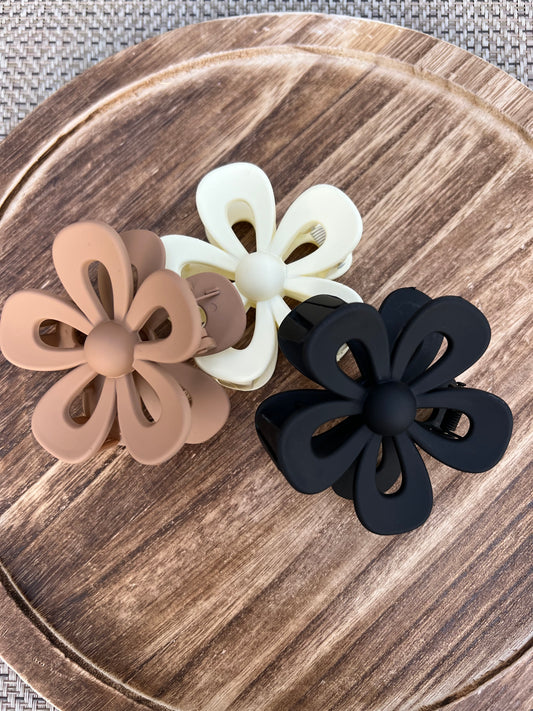 Open Flower Hair-clips