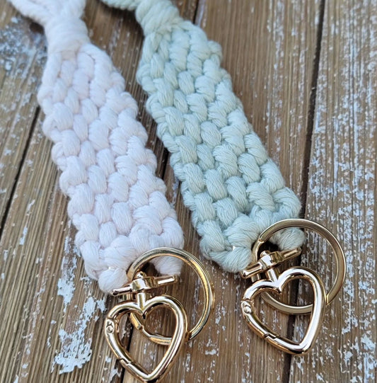 Macrame Heart Keychain