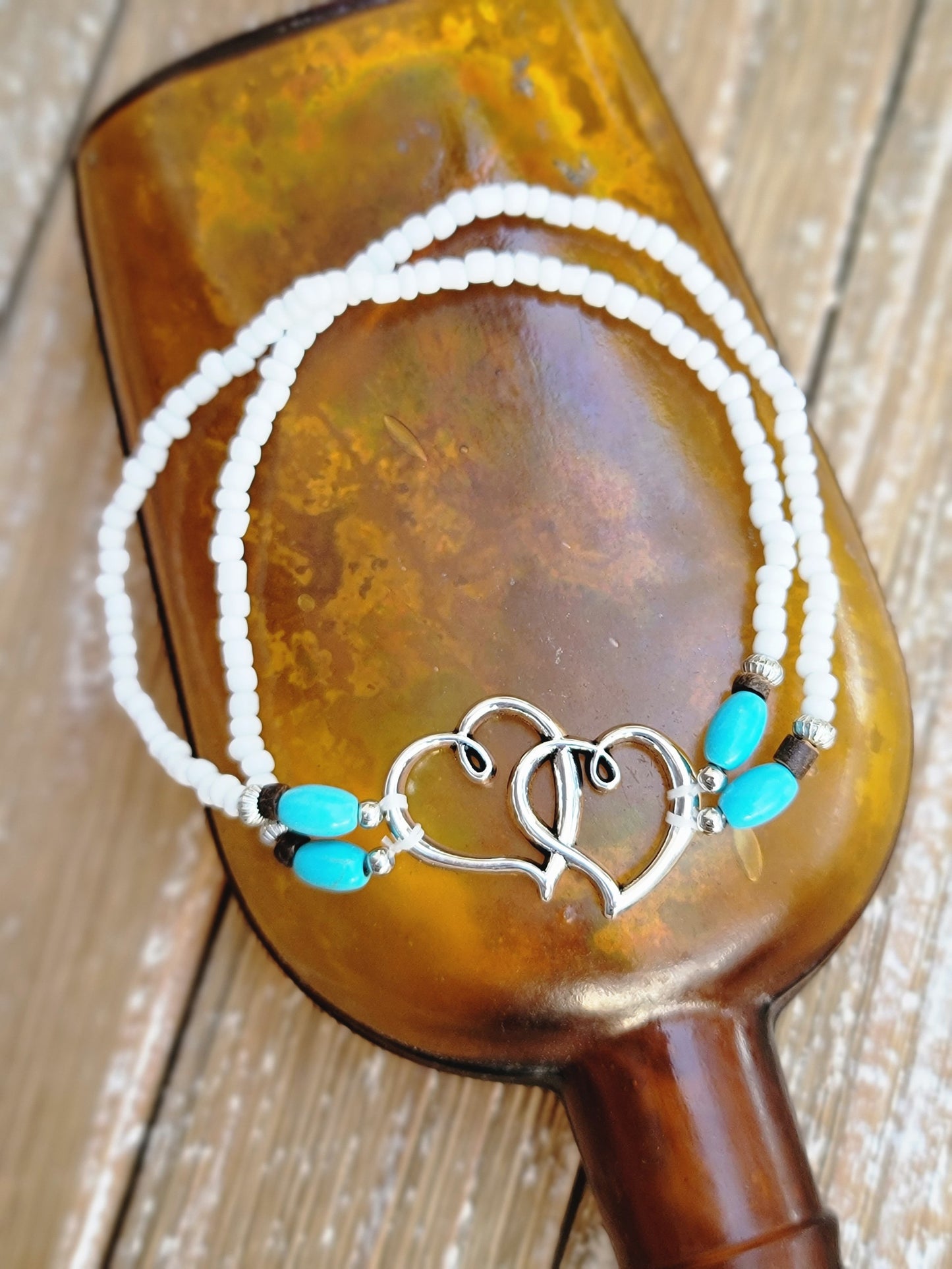 Double hearts anklet