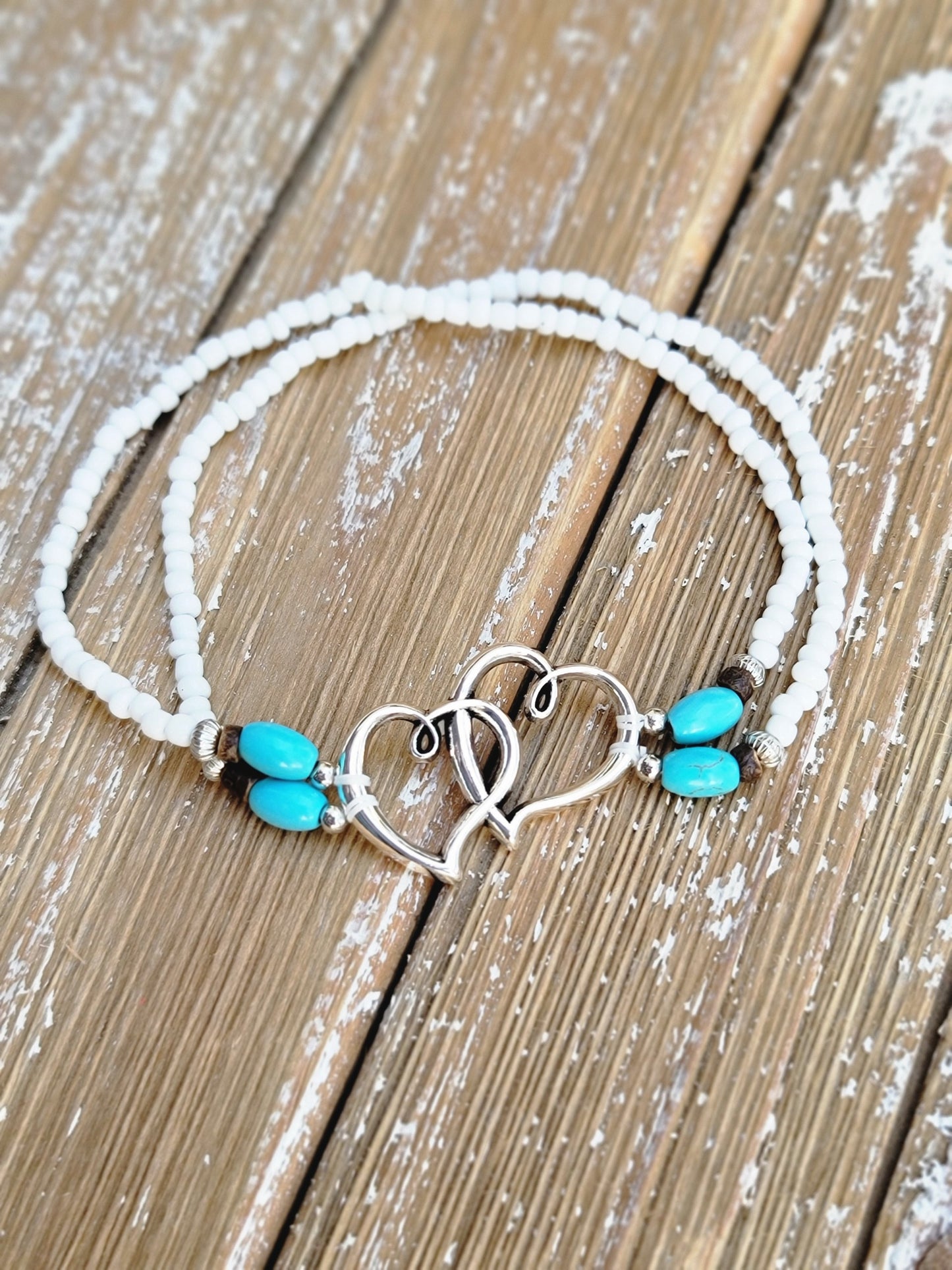 Double hearts anklet