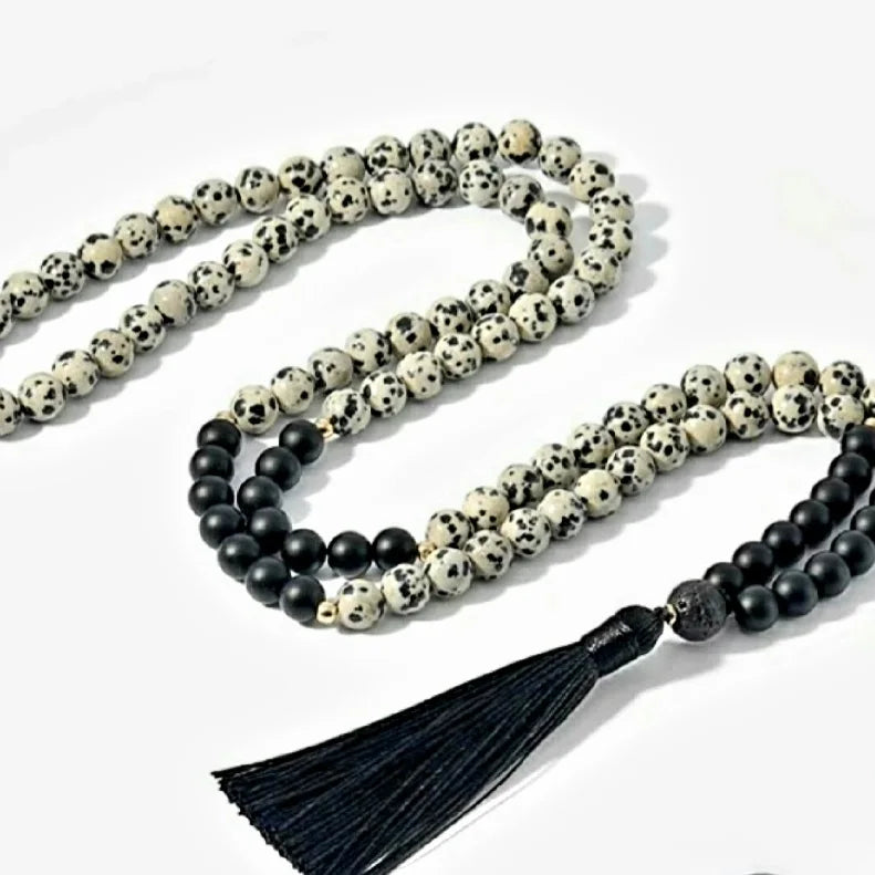 Dalmatian Jasper Long Necklace
