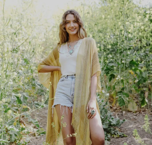 Pencil Stripe Lightweight Kimono-SALE